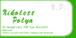 nikolett polya business card